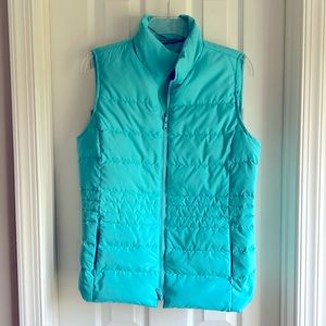 Talbots down puffer vest in aqua
